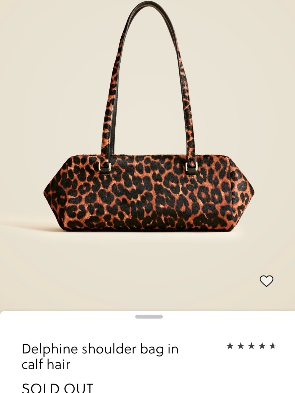 🐆 J. Crew Delphine Leopard Calf Hair Shoulder Bag - Black & Brown